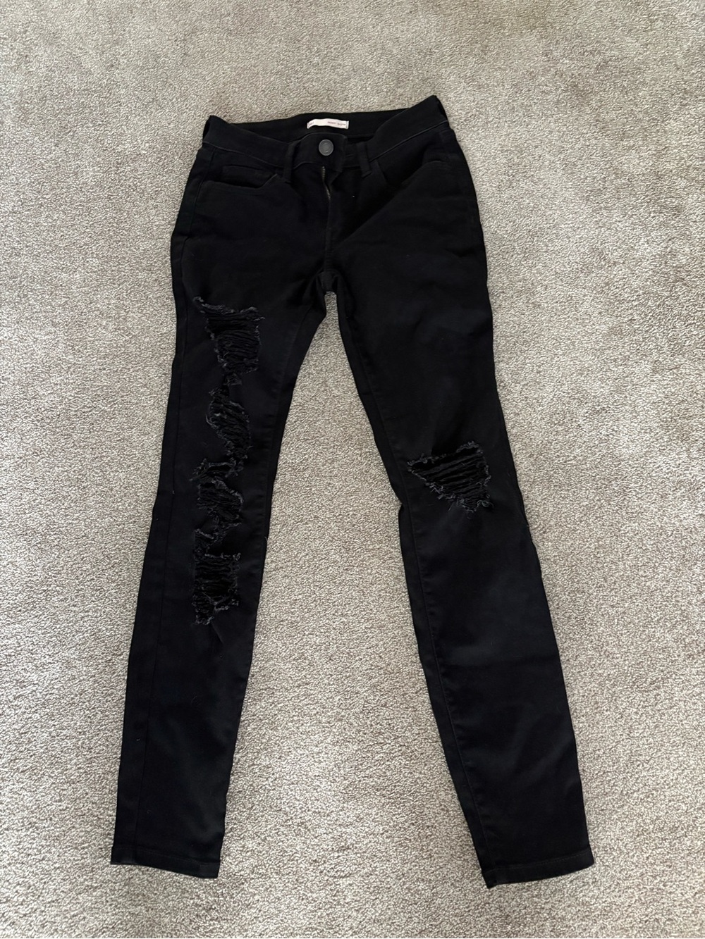SO Black Distressed Skinny Jeans